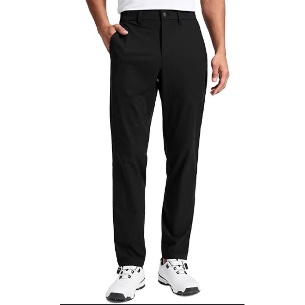 CRZ YOGA Mens Golf Pants Black 38W Stretch Performance Trousers NEW
